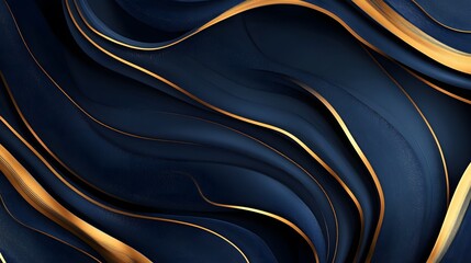 Fototapeta premium Modern Marble-Like Textures in Navy Blue and Gold for Elegant Art Design