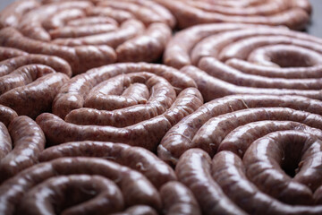 Homemade Polish style pork sausages.