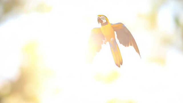 Mascaw flying high in the sky in slow motion | 4K