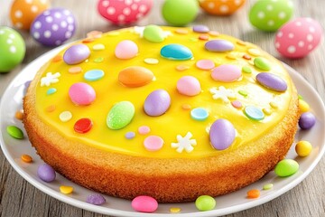 Festive Easter Cake with Colorful Candies