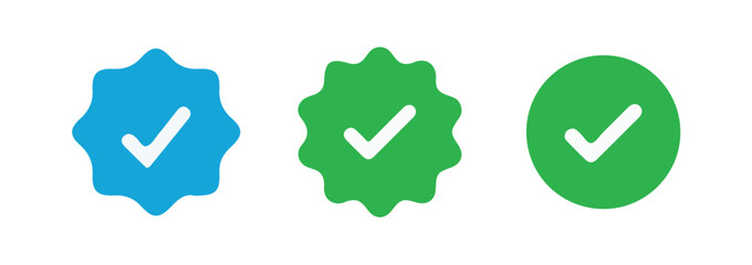 Obraz premium Verified badge icon tick symbol Vector blue verification badge approved check mark icon. vector illustration eps 10.