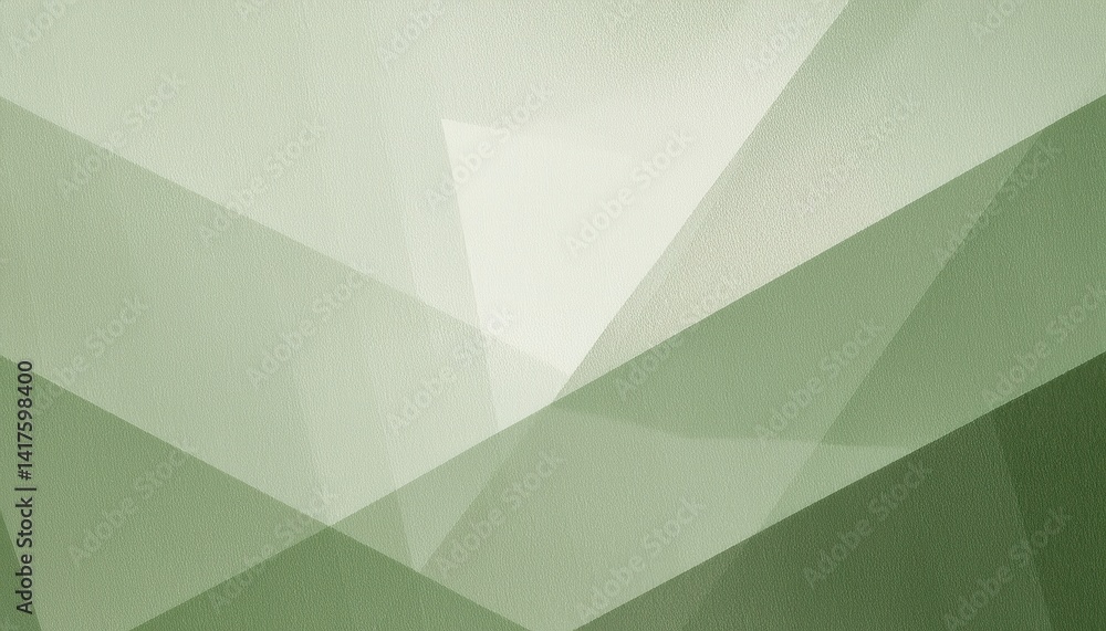 Poster minimalist green abstract geometric background with overlapping translucent triangles for eco brandi