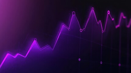 Abstract representation of fluctuating financial data in vibrant neon purple tones