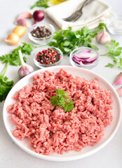 Raw beef minced meat