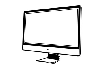 lcd monitor isolated on white background, LCD tv or modren computer monitor screen on white background. Computer icon, LCD tv or modren computer monitor screen icon