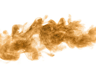 glitter gold dust sand isolated white background. storm particles of dirt flying, fine sand cloud,...
