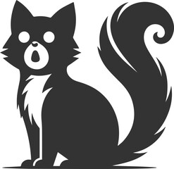 Angry vector black cat animal silhouette