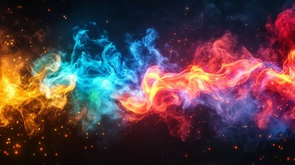 Dynamic interplay of contrasting vibrant flames.