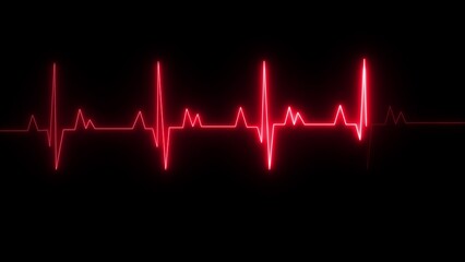 Fototapeta premium Glowing neon heartbeat rate and pulse icon