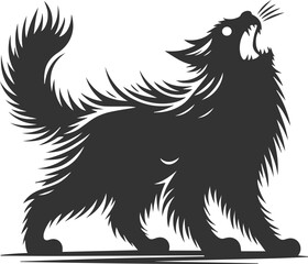 Angry vector black cat animal silhouette