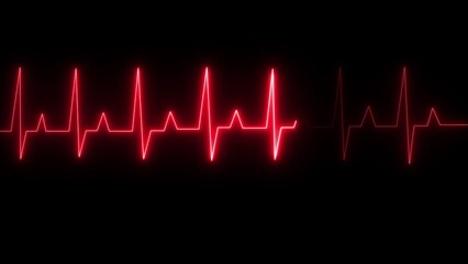 Obraz premium Abstract neon heartbeat signal and pulse rate signal icon