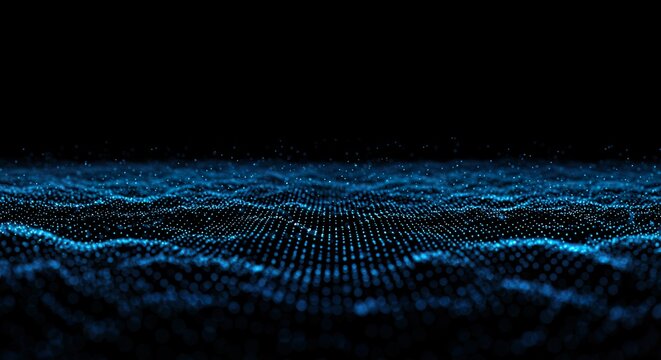Blue particle effects on dark background
