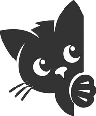 Angry vector black cat animal silhouette