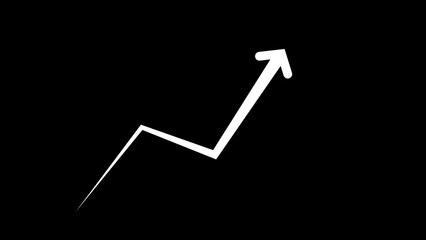 Business graph drawing arrow chart is getting bigger. Business growth arrows and graph charts icon