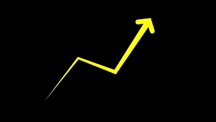 Business graph drawing arrow chart is getting bigger. Business growth arrows and graph charts icon