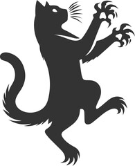 Angry vector black cat animal silhouette