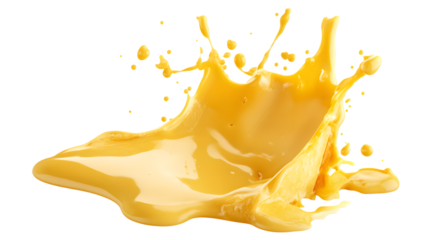 Delicious Melted Yellow Cheese on White Background for Culinary Design Projects