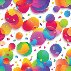 Colorful balloons and circles form an abstract vector illustration, perfect for bright party decorations and holiday backdrops