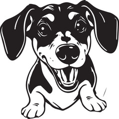 A dachshund dog. Hand drawn vector illustration	