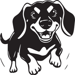 A dachshund dog. Hand drawn vector illustration	