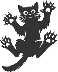 Angry vector black cat animal silhouette
