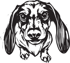 A dachshund dog. Hand drawn vector illustration