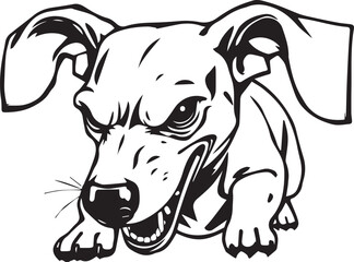 A dachshund dog. Hand drawn vector illustration	