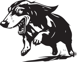 A dachshund dog. Hand drawn vector illustration	