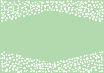 ハート柄の背景 緑系の単色 白抜き ハート