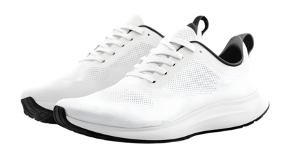 Professional White Athletic Running Shoes with Black Soles for Active Lifestyle