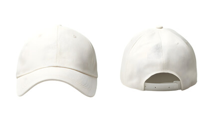 Fototapeta premium Stylish White Baseball Cap on White Background for Professional Use