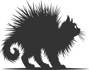 Angry vector black cat animal silhouette © MDAbdul