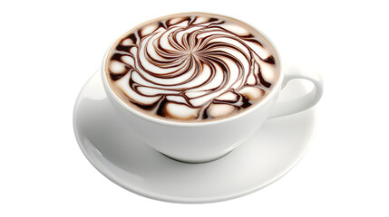 Exquisite Cappuccino with Intricate Latte Art for Coffee Lovers
