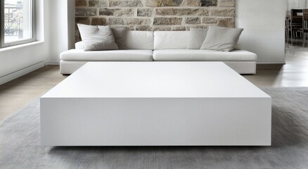 Modern Minimalist Coffee Table in Stylish Living Room Setting