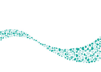 ハート柄の背景 緑系の3色 ハート