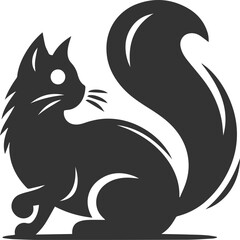 Angry vector black cat animal silhouette