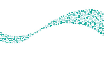 ハート柄の背景 緑系の3色 ハート