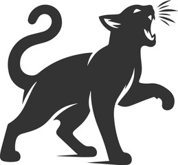 Angry vector black cat animal silhouette
