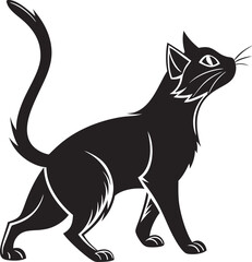 Cat Silhouette Vector Illustration - Elegant and Minimalistic Design for Creative Projects.