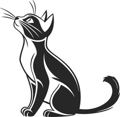 Cat Silhouette Vector Illustration - Elegant and Minimalistic Design for Creative Projects.