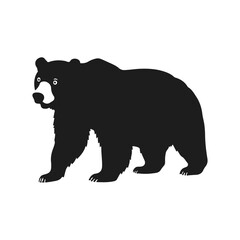 Bear silhouette, wild animal shape, forest wildlife icon, vector illustration