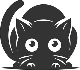 Angry vector black cat animal silhouette