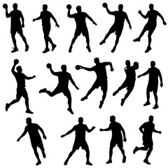 silhouettes of handball players illustration