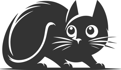 Angry vector black cat animal silhouette