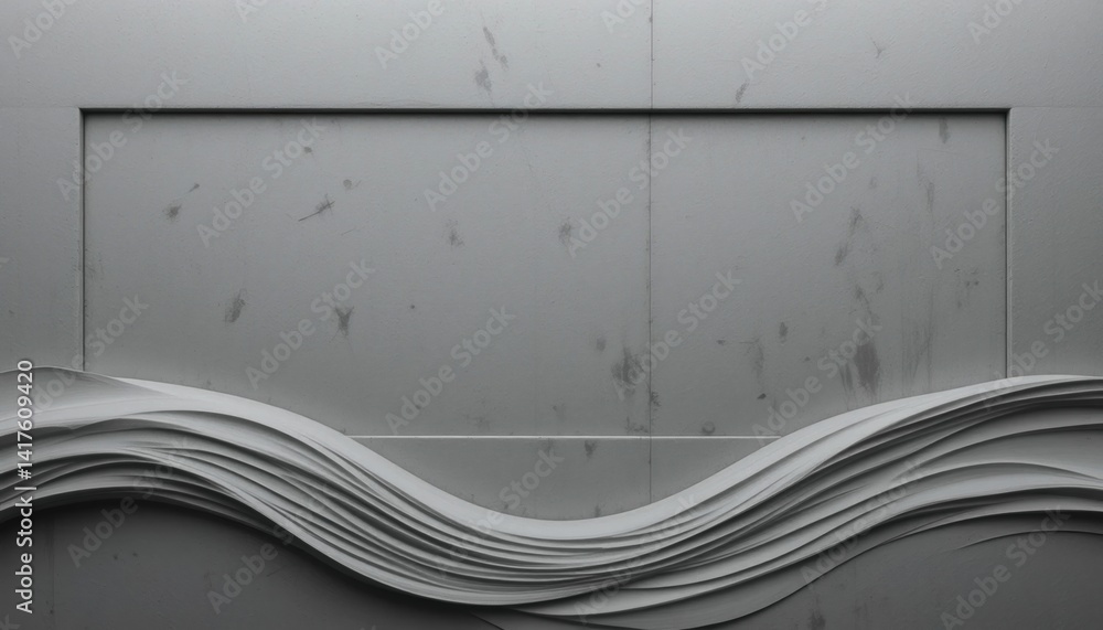 Poster abstract paper waves modern gallery digital artwork minimalist environment close-up view dynamic des