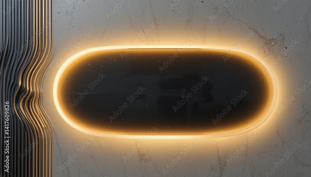Poster illuminated abstract design modern gallery digital art minimalist environment close-up view futurist