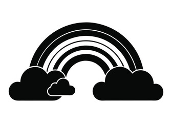 Fototapeta premium Rainbow in the Sky Colorful Weather Vector