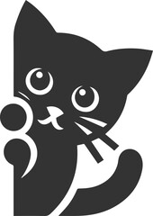 Angry vector black cat animal silhouette