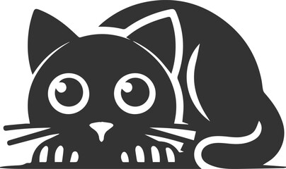 Angry vector black cat animal silhouette