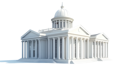 Country Capitol Building Isolated on White Background - Government Architecture Stock Image